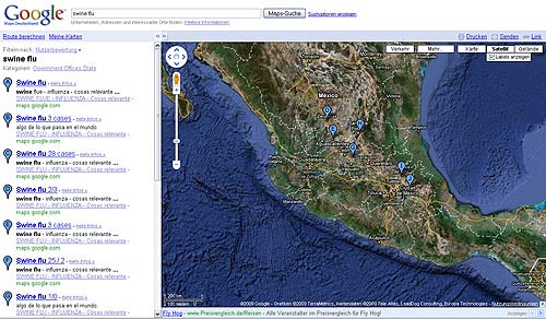 Google-Maps-User kennzeichnen die betroffenen Orte (Foto: pte - pressetext Nachrichtenagentur GmbH)